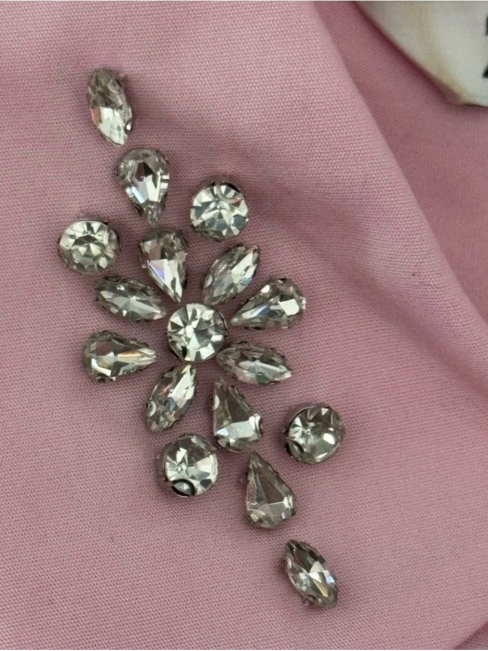 Zara Pink Cotton Button-Up Blouse | Rhinestones | 3/4 Sleeves | S | NWT - Picture 12 of 13
